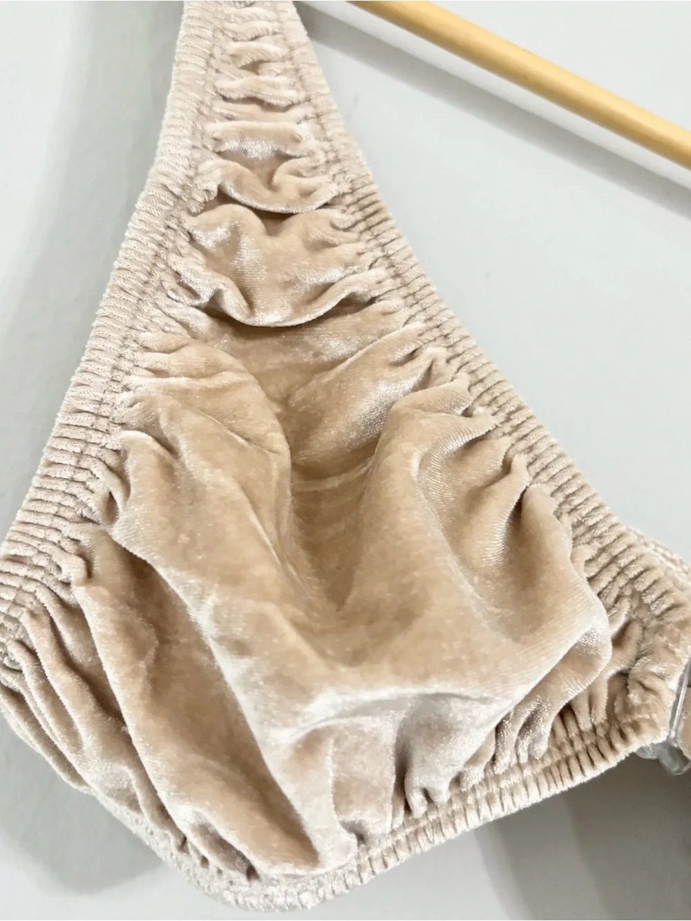 SKIMS Crushed Velvet Tan Triangle Bralette